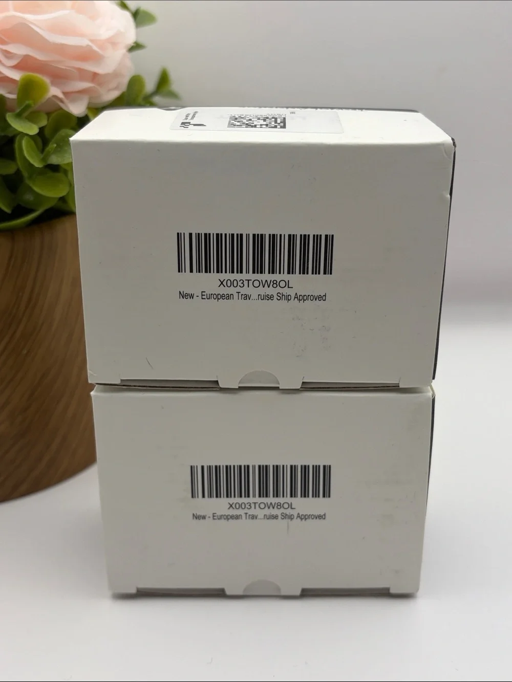 2-Pack Lencent Foldable Dual USB European Travel Plug Wall Power Adapter~White